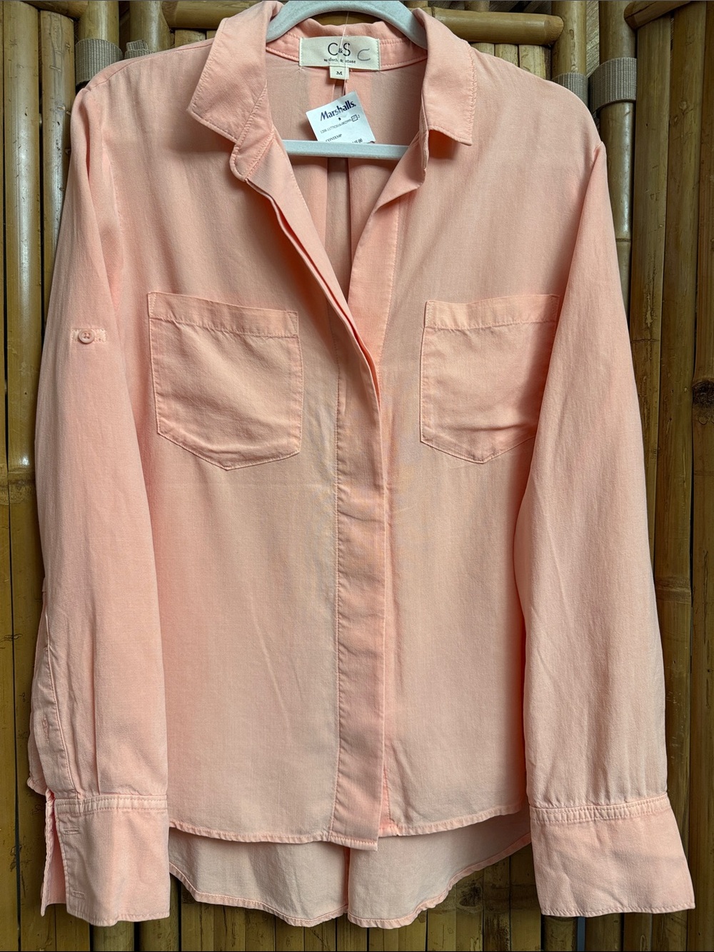 cloth & stone Peach Button-Down Shirt  Size M. NWT